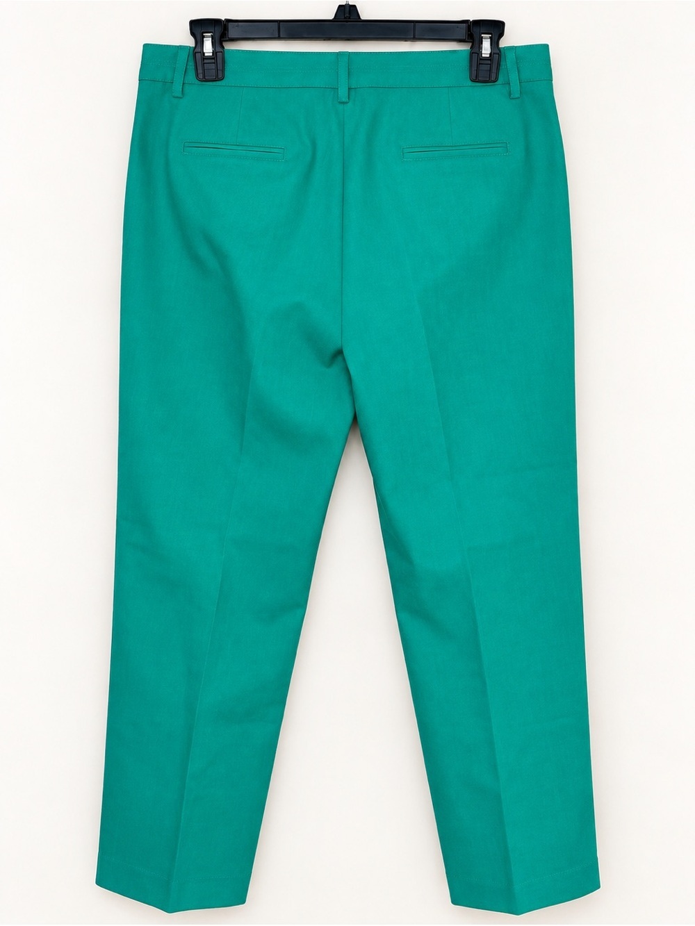 Larry Levine Green Spandex Blend Green Spring Pant Straight ankle Size 12 - Picture 2 of 5
